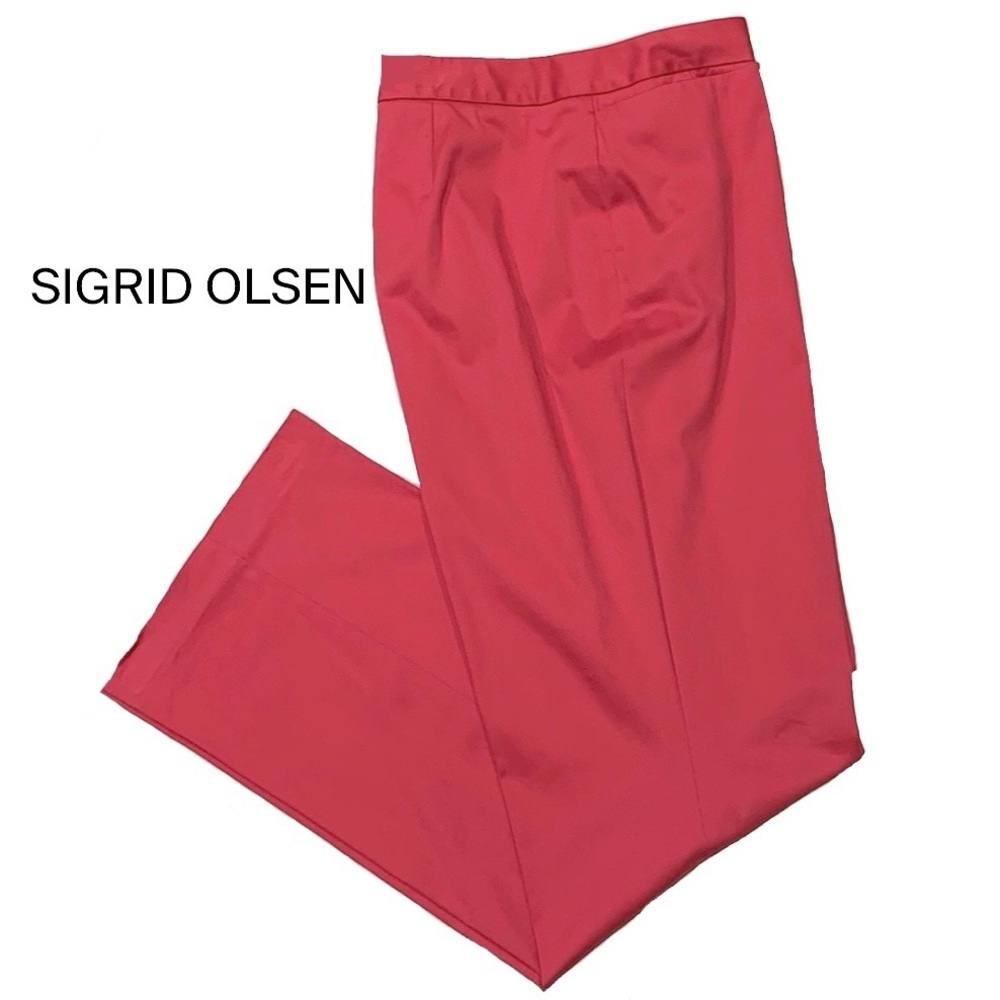 Sigrid Olsen Stretch Pink Sateen Pants Size 16